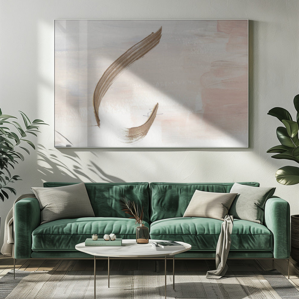 Zachte penseelstreken in aardse tinten | Canvas