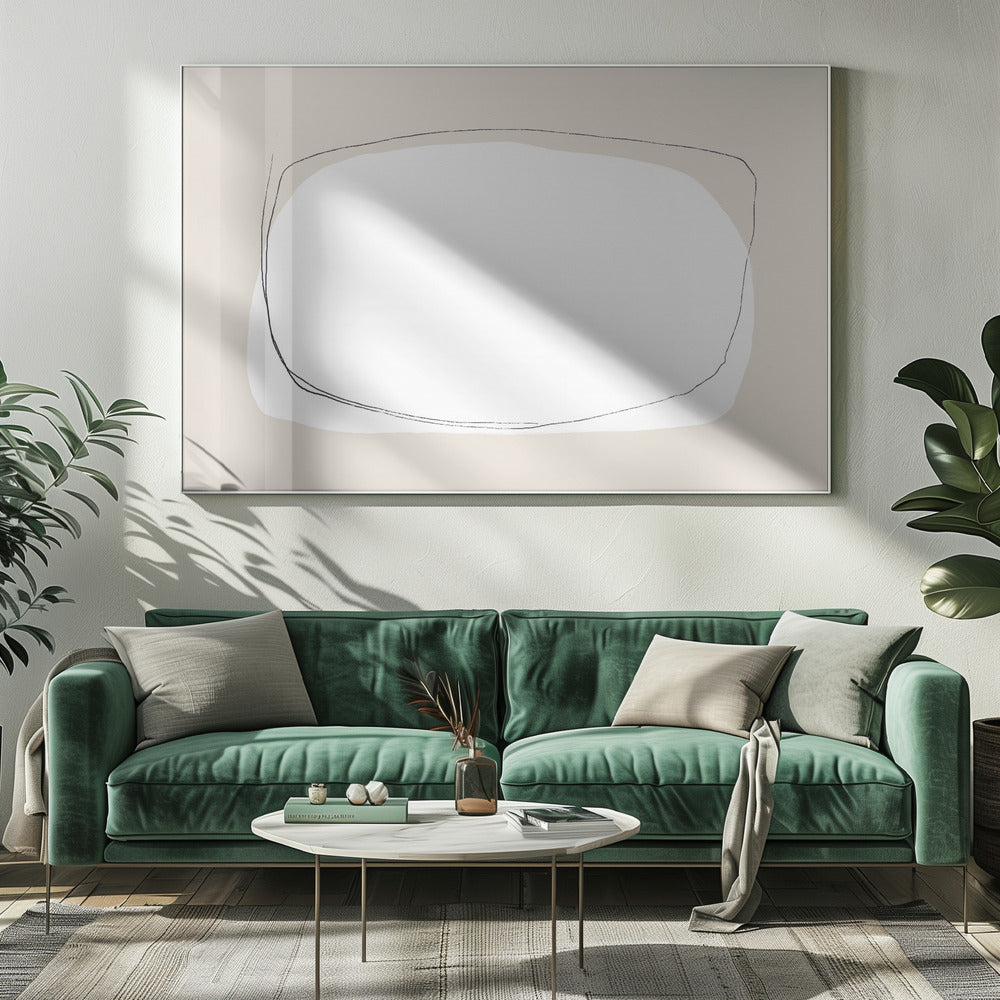 Onregelmatige overlappende vormen in neutrale tinten | Canvas