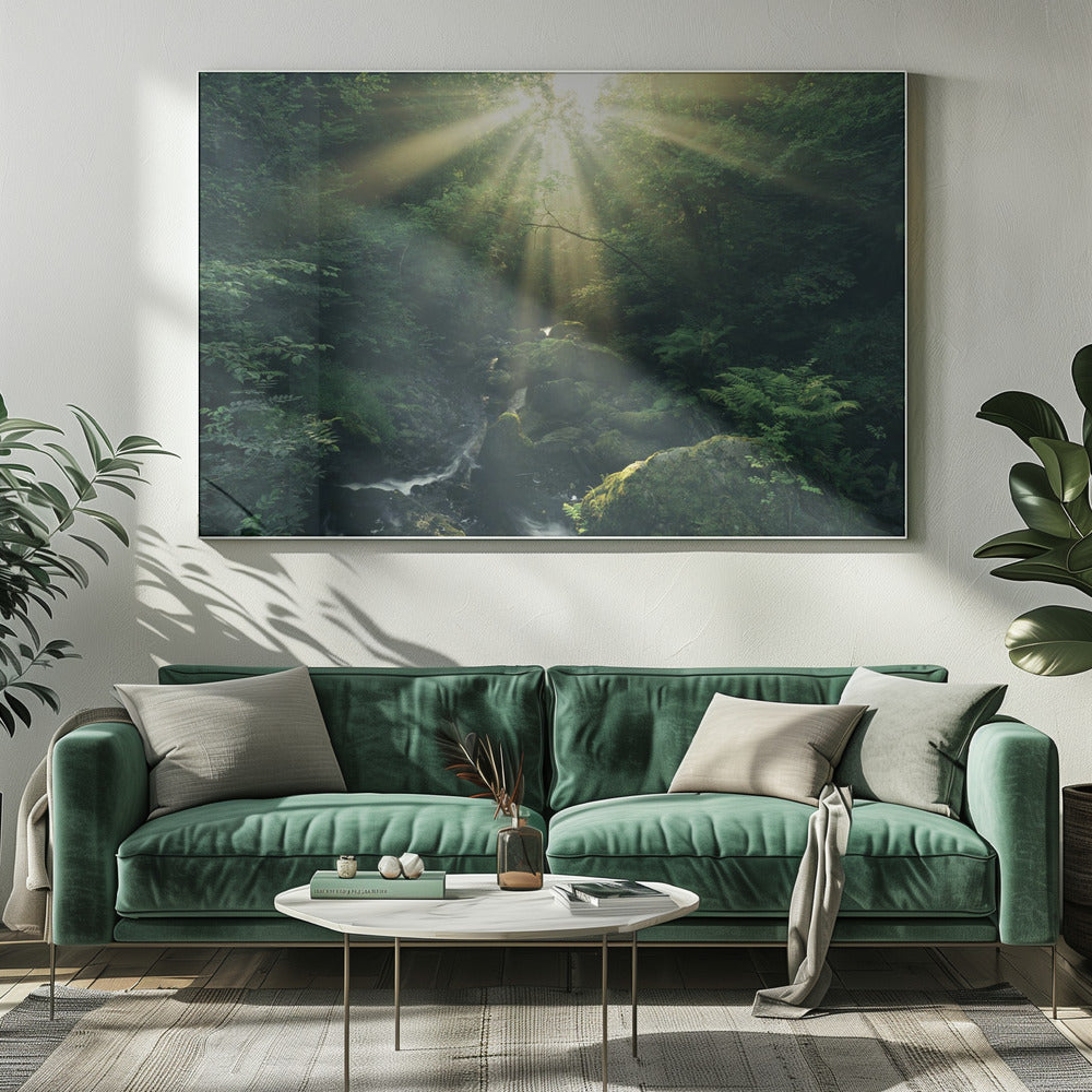 Groene Stralen | Canvas