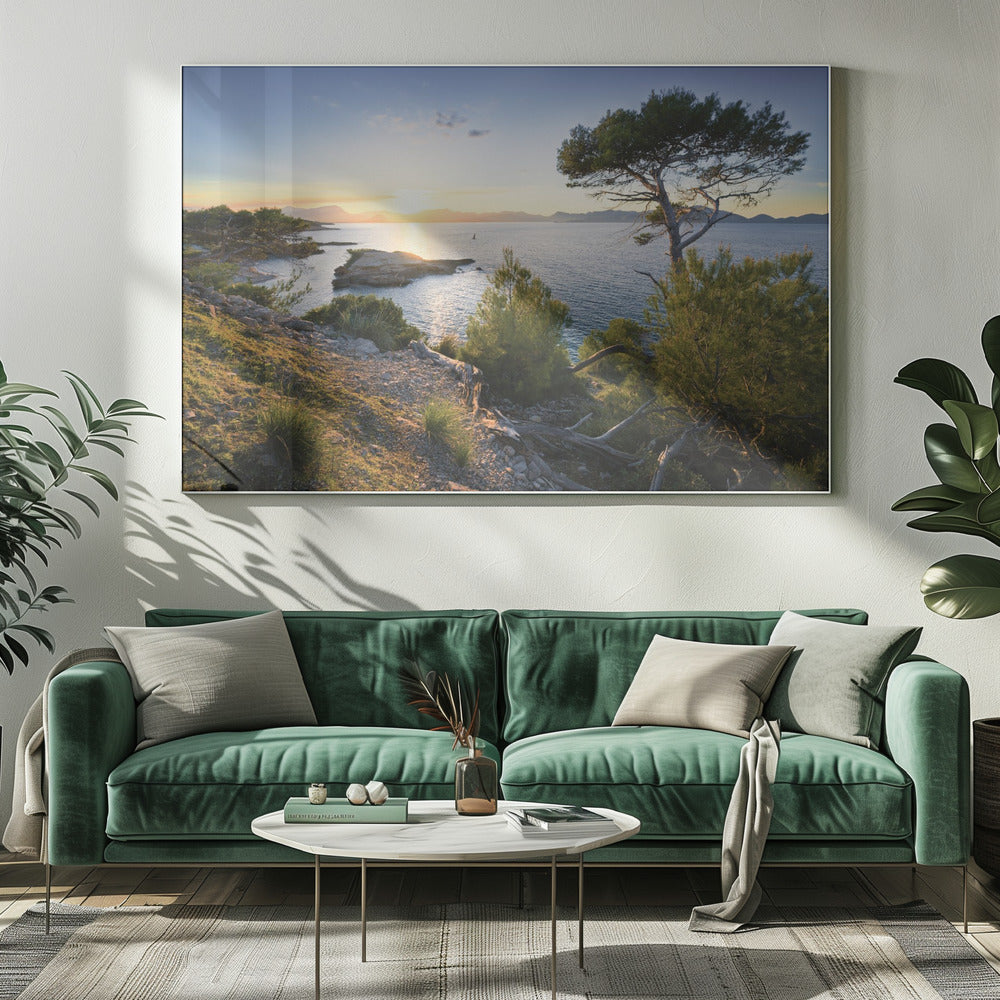 Mediterrane zonsondergang | Canvas