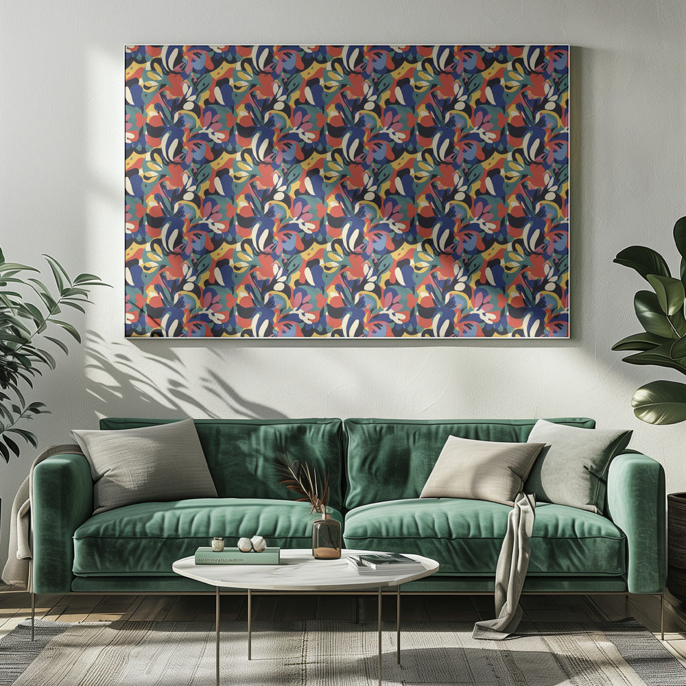 Levendige bloemengolven | Canvas