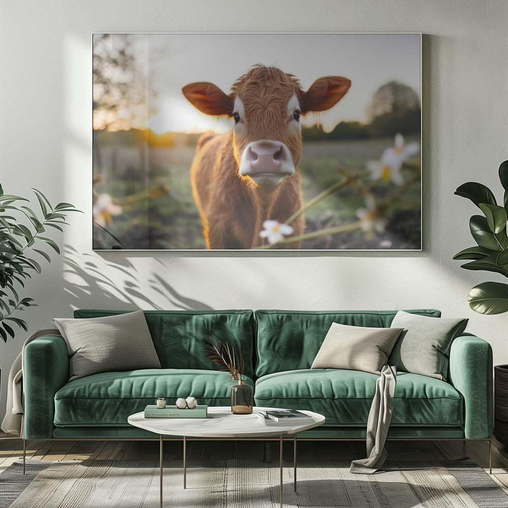Koe bij zonsopgang | Canvas