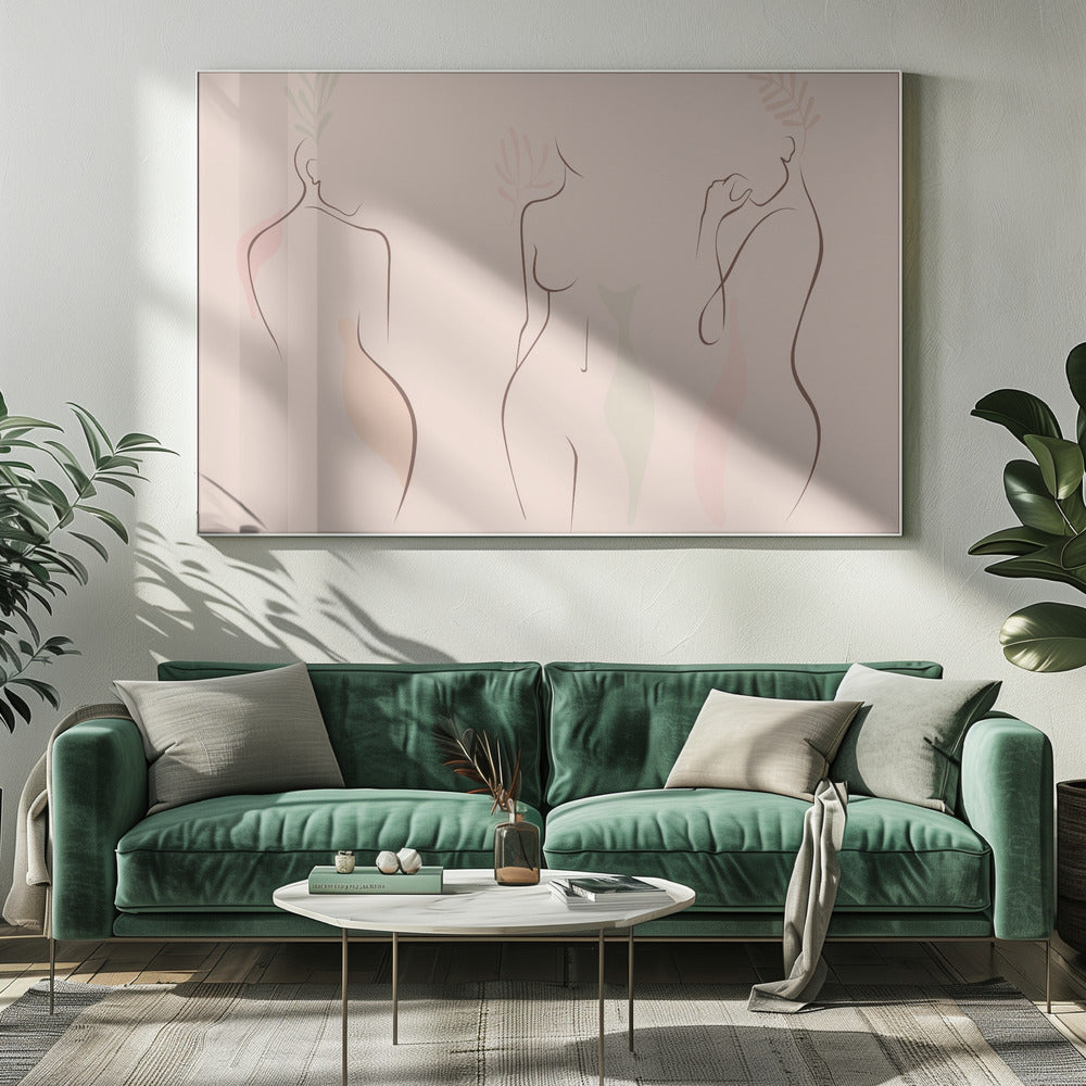Sierlijke silhouetten | Canvas