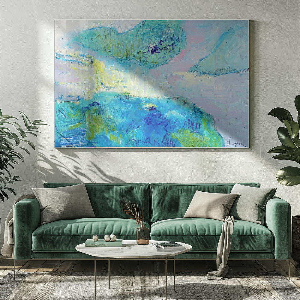 Azuurblauwe sereniteit | Canvas