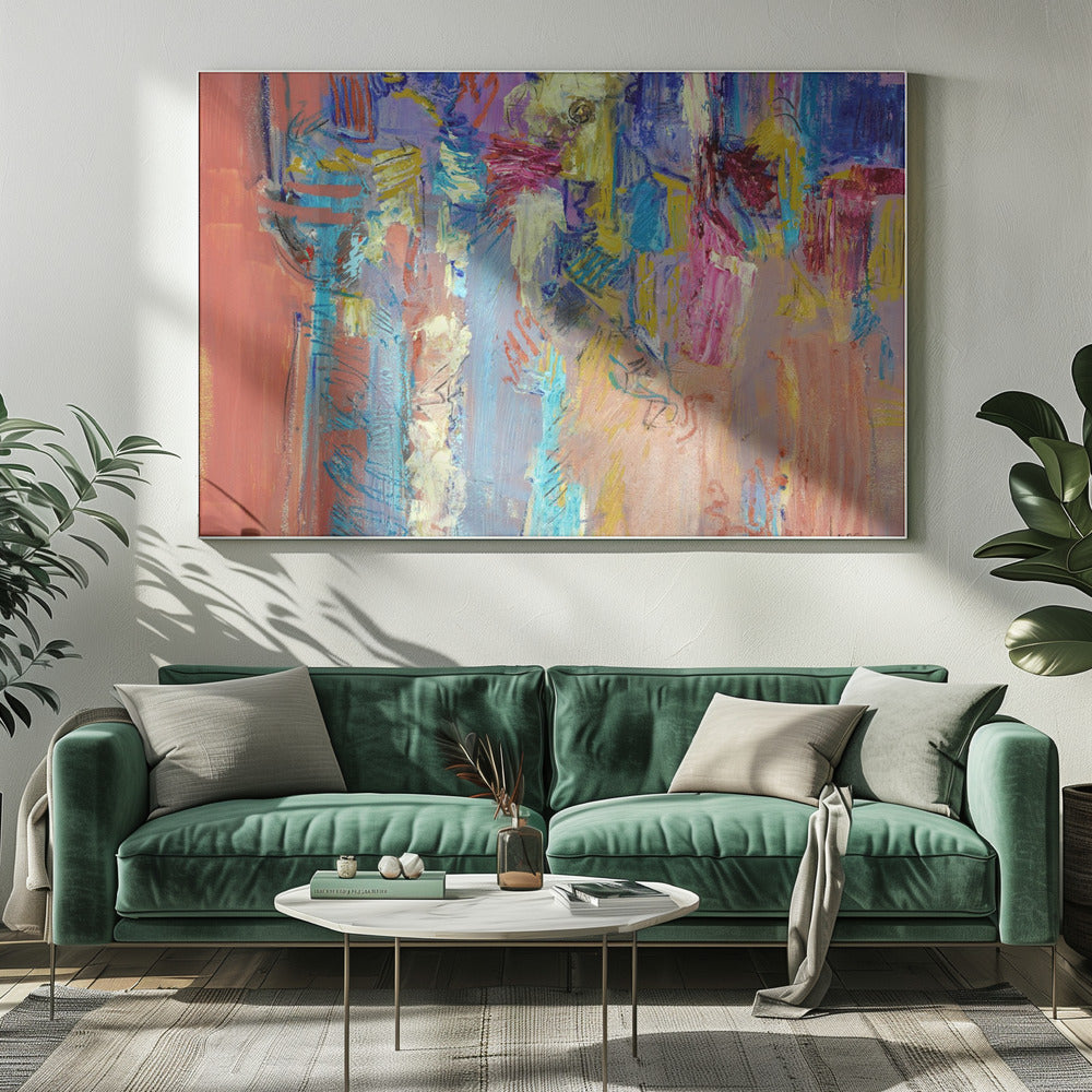 Expressionistisch kleurrijk abstract | Canvas