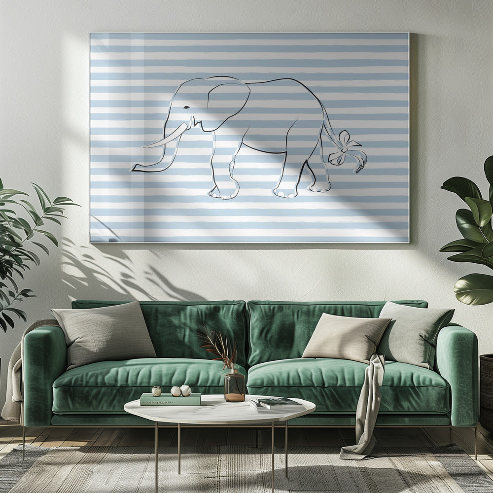 Gestreepte olifantenstrik | Canvas