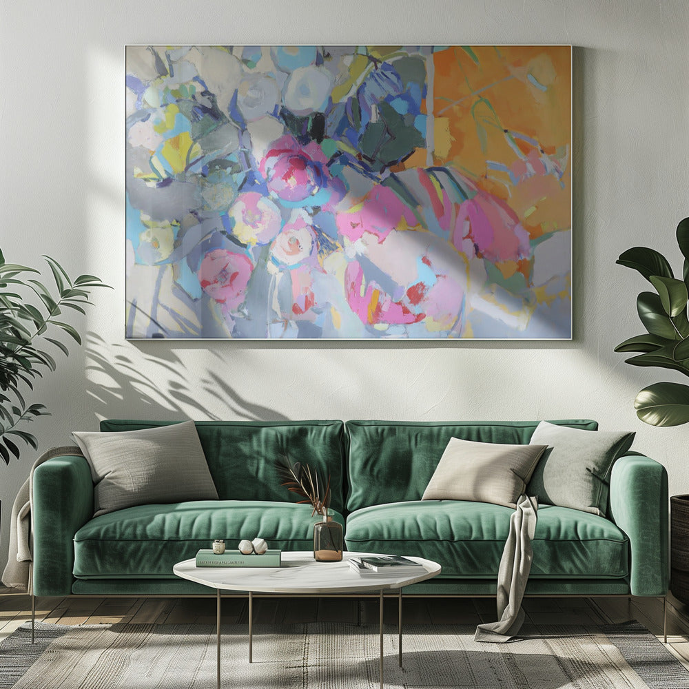 Glas en rozen | Canvas