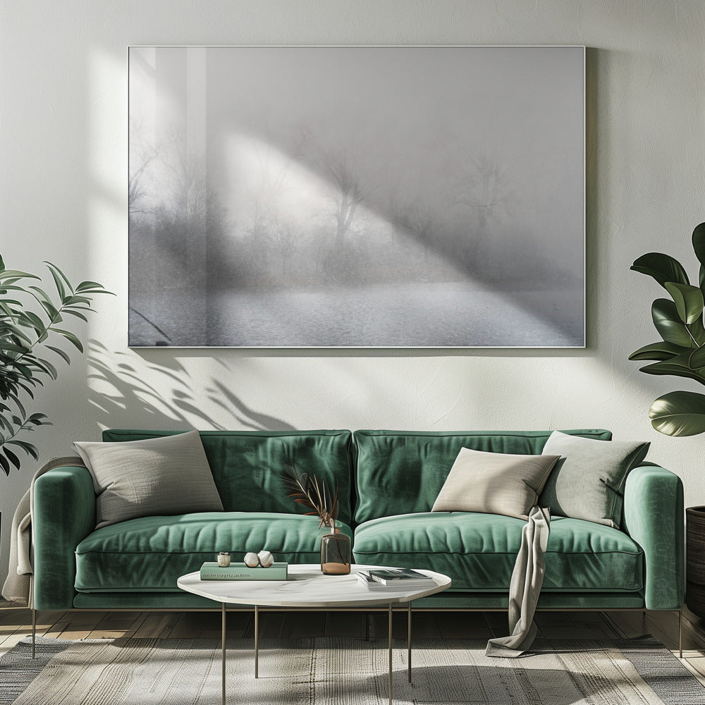 Mistig landschap | Canvas