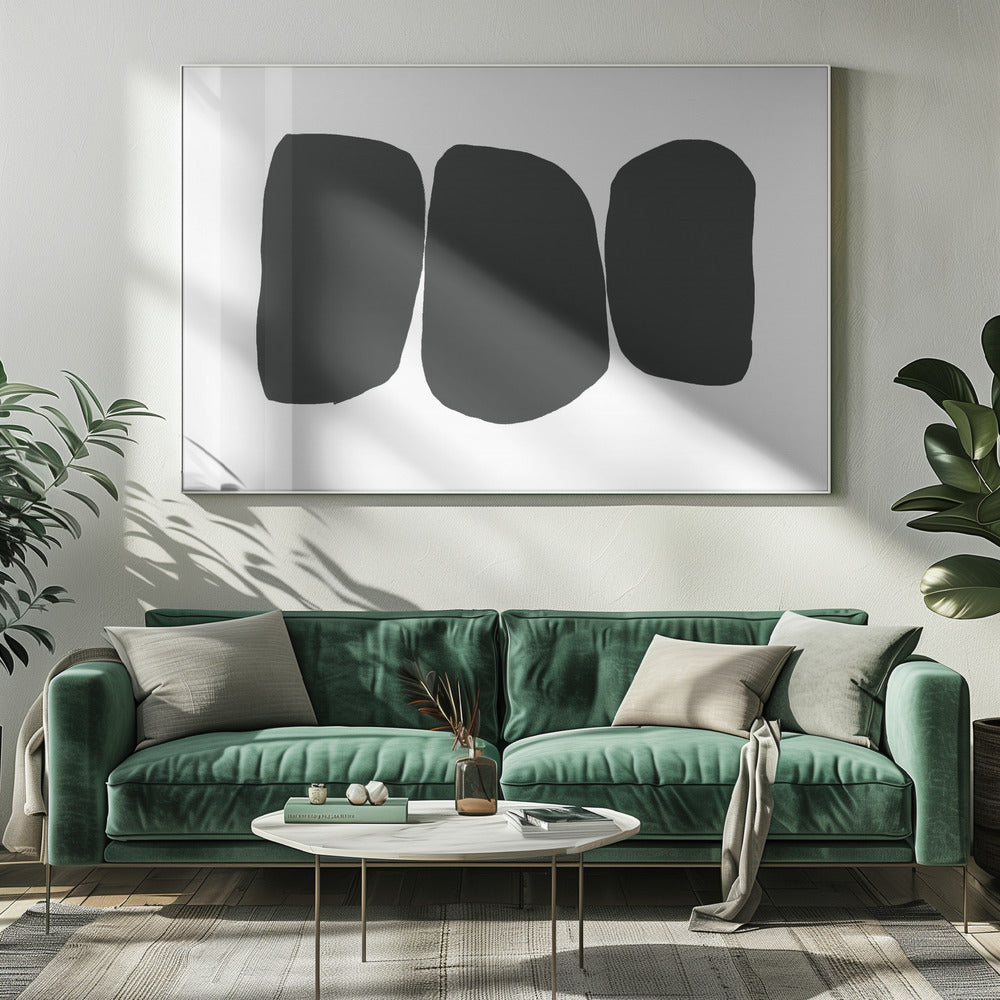 Zwarte onregelmatige vormen | Canvas