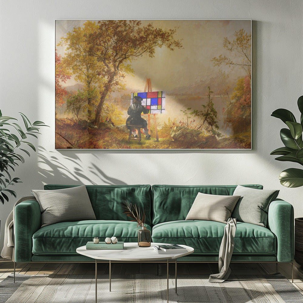 Kubistisch landschap | Canvas