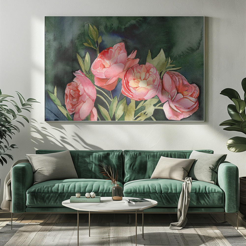 Donkere bloemen | Canvas