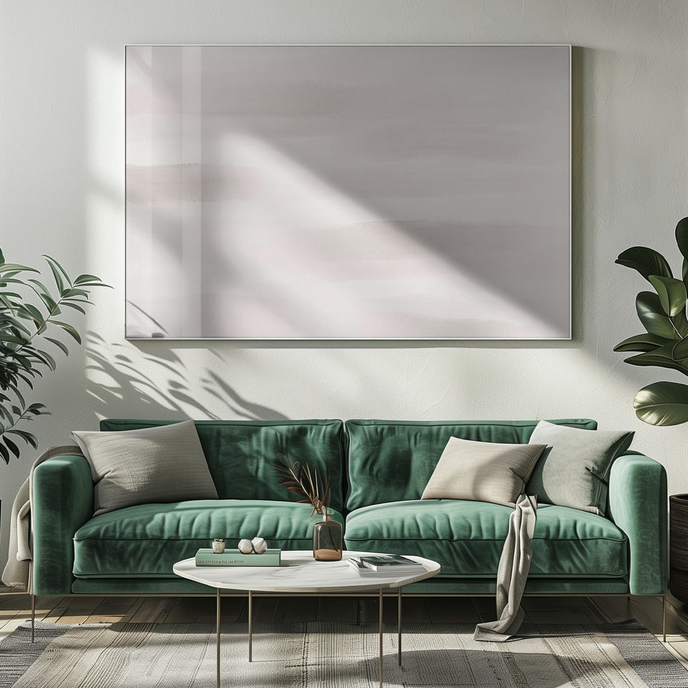 Soft Beige And Gray Horizontal Brushstrokes | Canvas