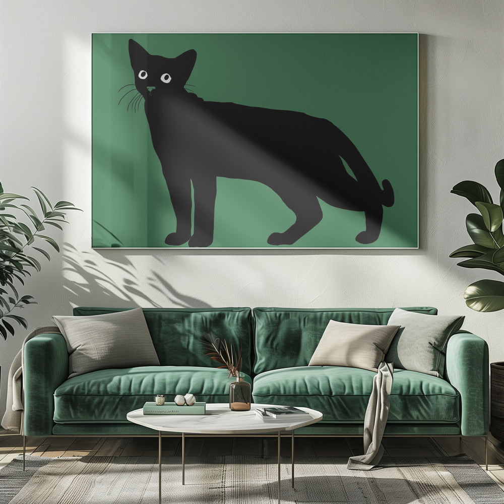 Zwarte kat | Canvas