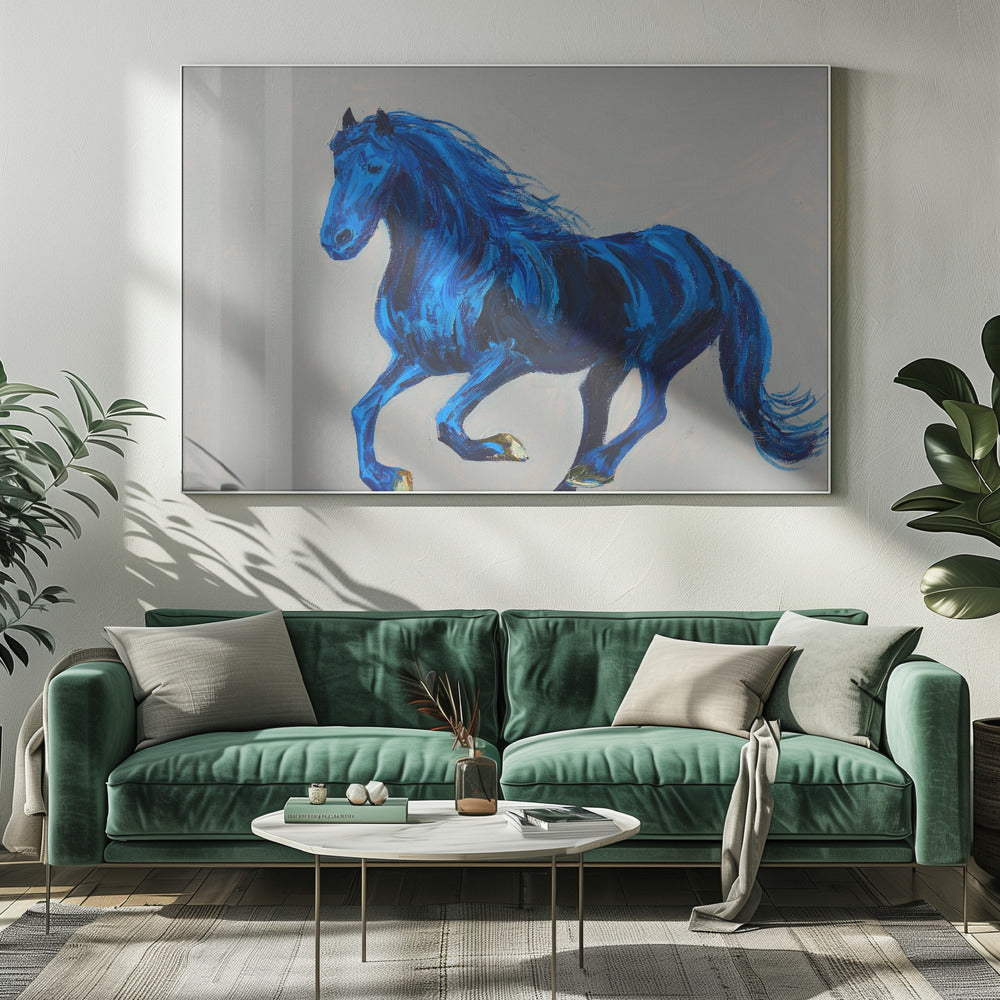 Een blauw paard | Canvas