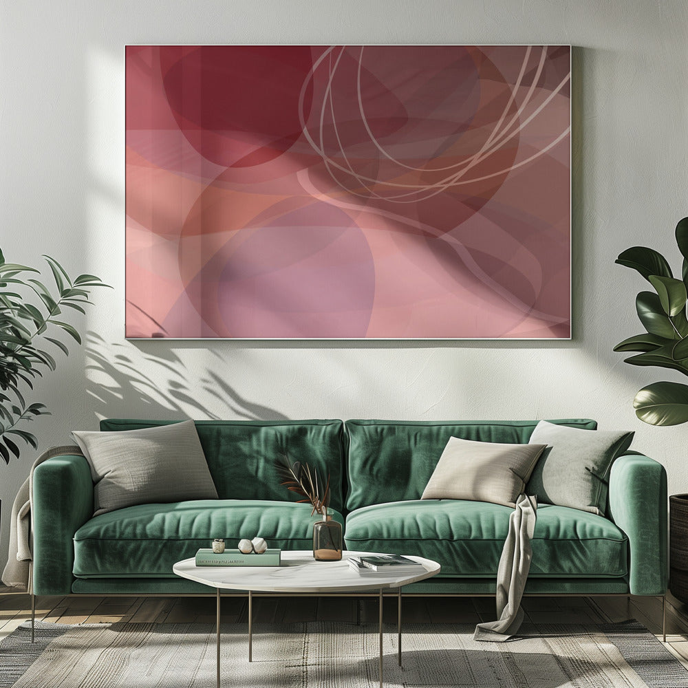 Dusty Rose Vormen 2 | Canvas