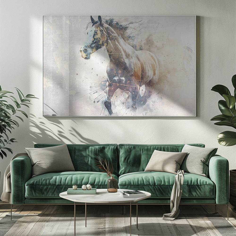 Paardendier Vintage Kunstillustratie Muurkunst 09 | Canvas