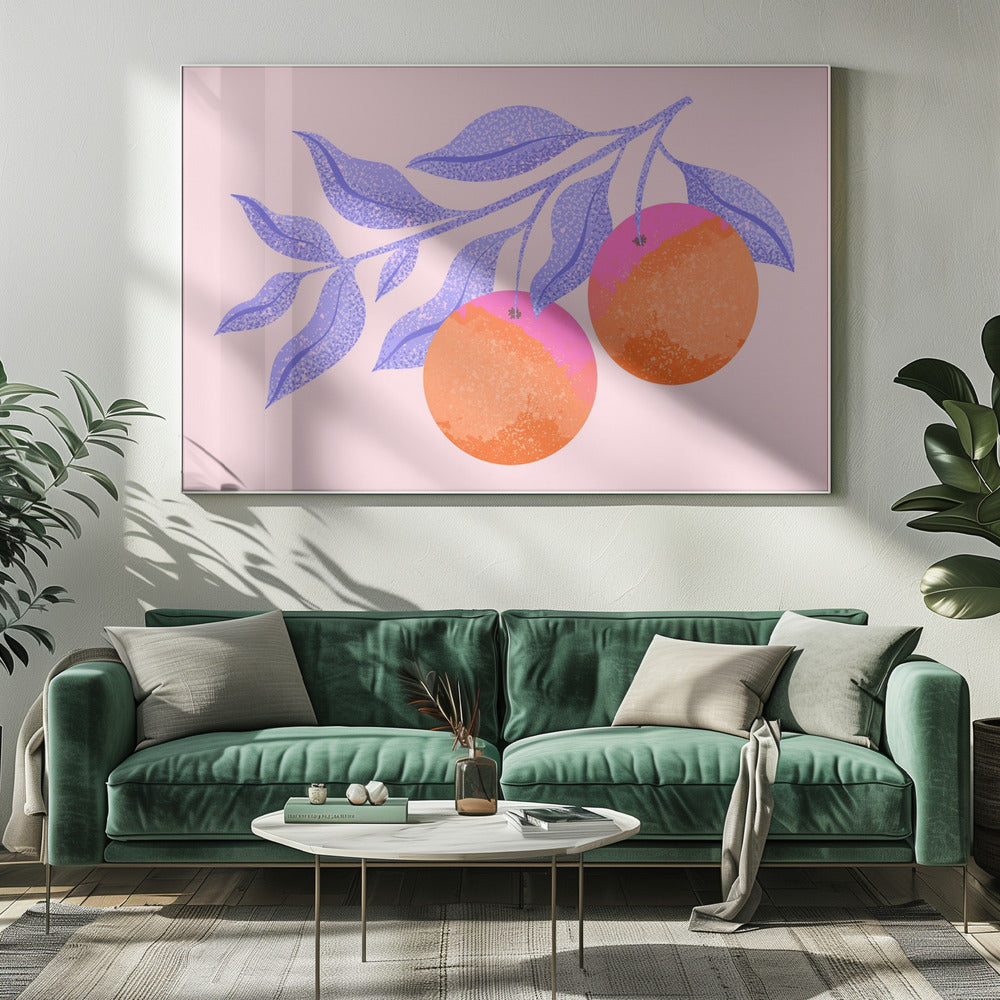Abstracte oranje tak | Canvas