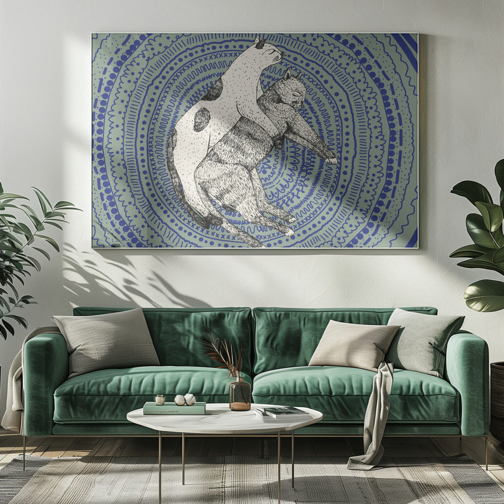 Twee katten | Canvas