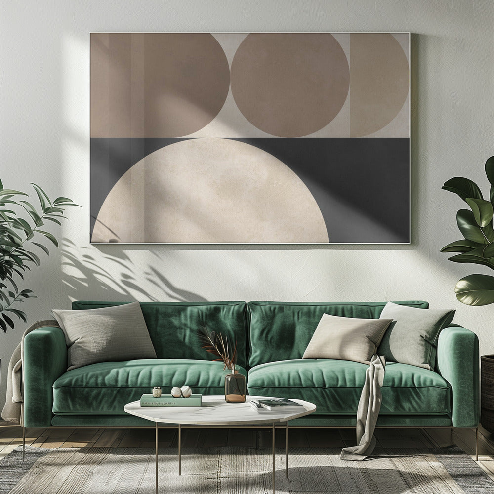 Bruine geometrie 5 | Canvas