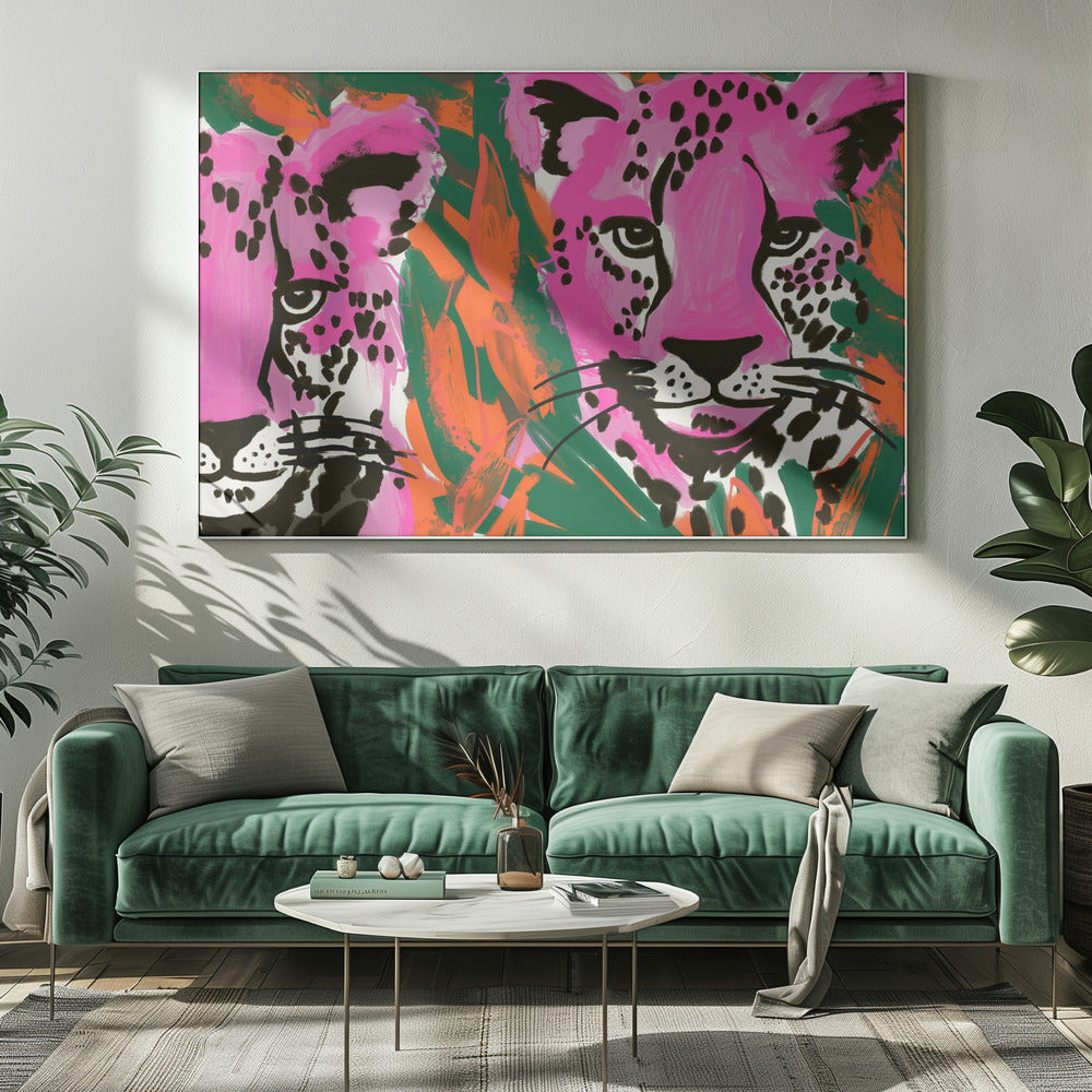 Roze Cheetah Duo | Canvas