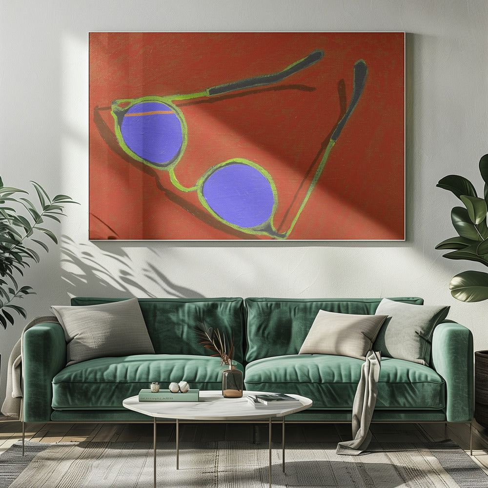 Zonnebril op rood | Canvas