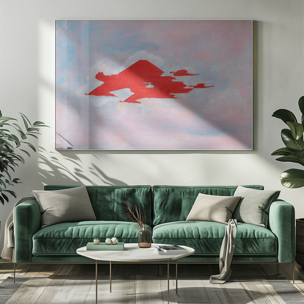 UAP Rood, Bewolkte Lucht | Canvas