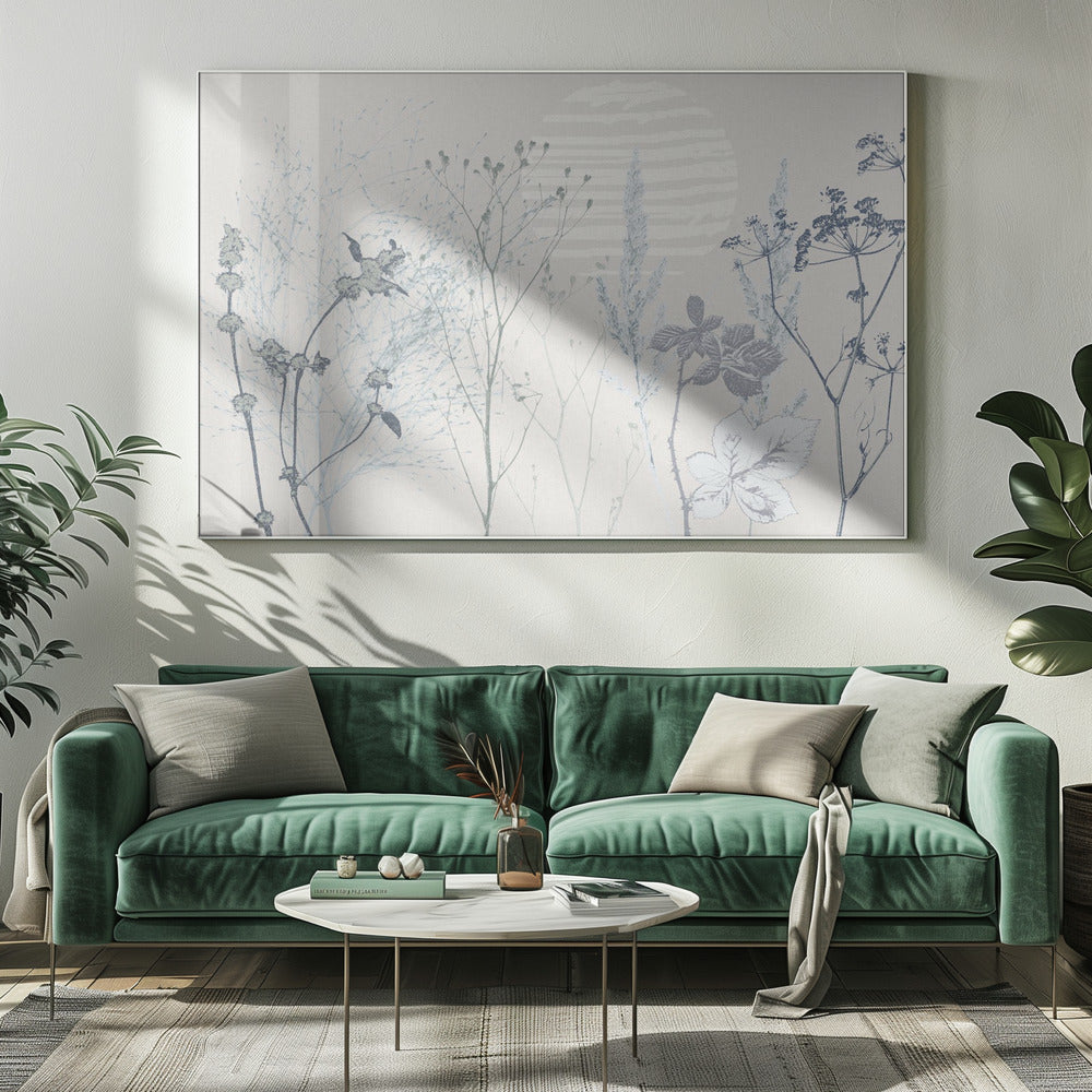 Plantaardige kalmerende sfeer zachtblauw | Canvas