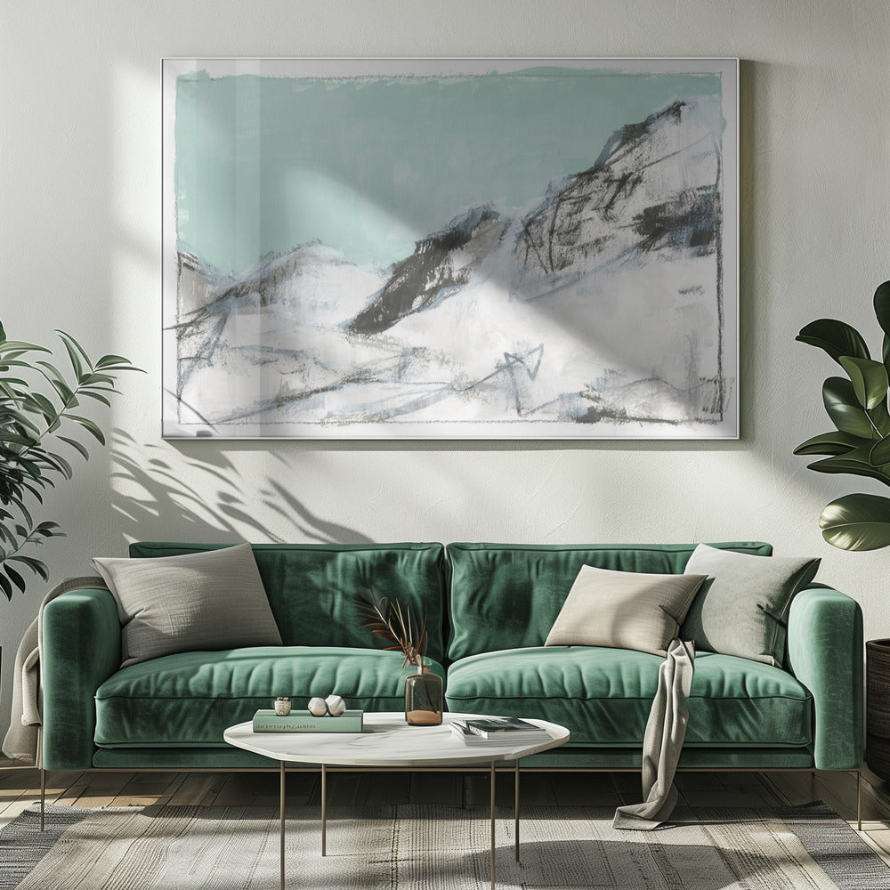 Witte Bergen Print No1 | Canvas