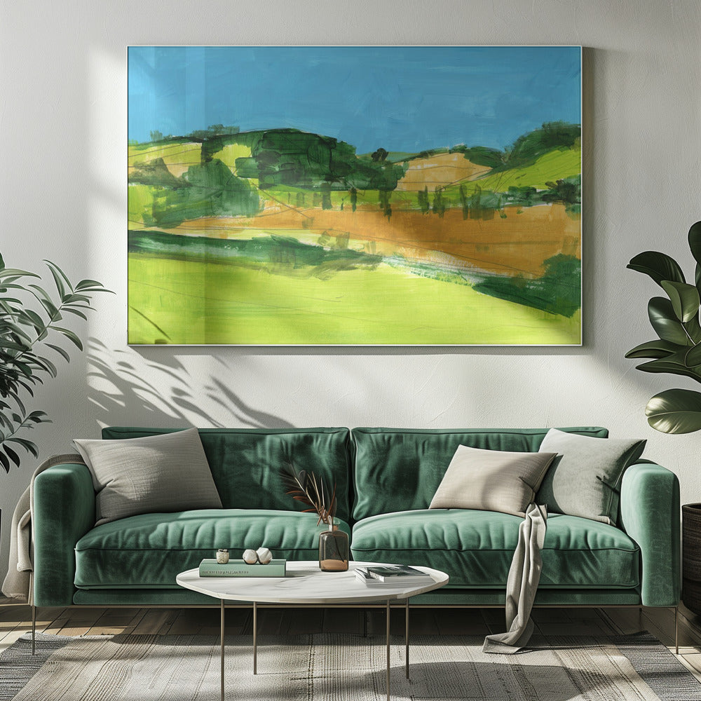 Landschap op het platteland 1 | Canvas