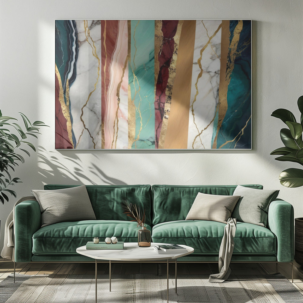 Marmeren texturen met rijke gouden aderen | Canvas