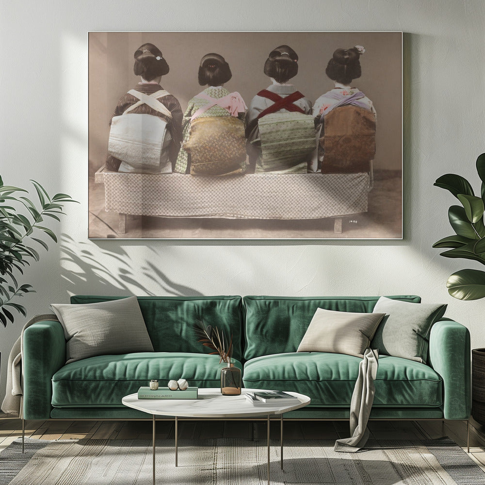 Japanse vrouw zittend in de stijl van de 19e eeuw (19e eeuw) | Canvas