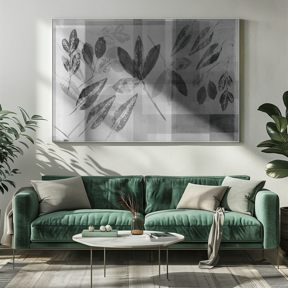 Abstracte botanische afbeeldingen in neutrale tinten | Canvas