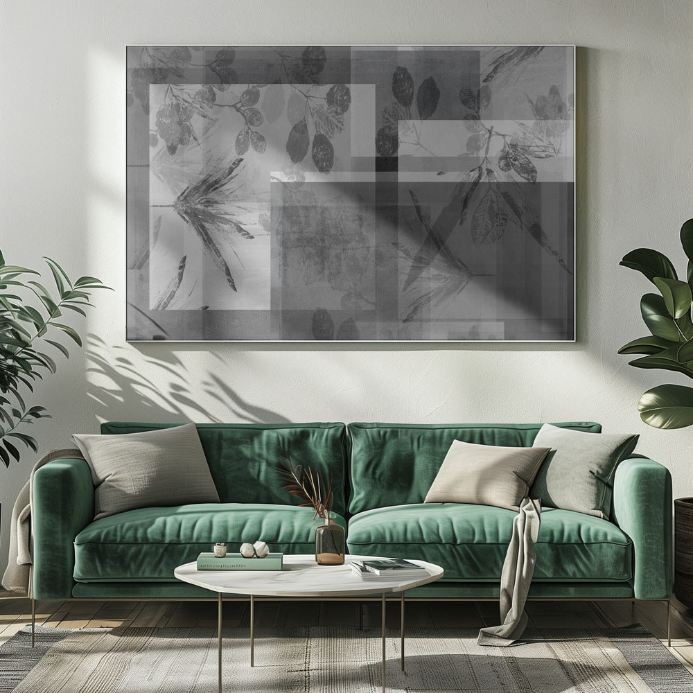 Abstracte botanische afbeeldingen in neutrale tinten | Canvas