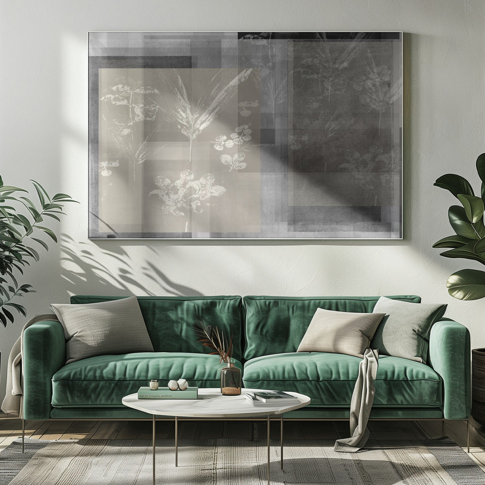 Abstracte botanische afbeeldingen in neutrale tinten | Canvas
