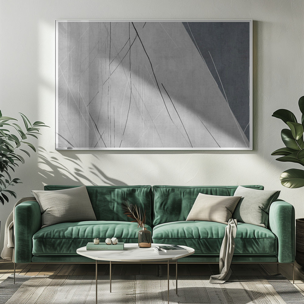 Abstracte lijnen op grijs | Canvas