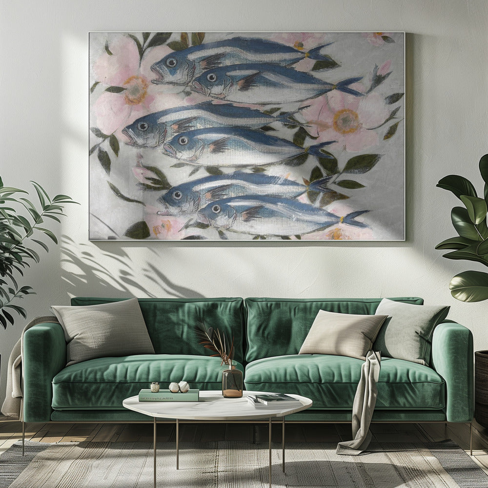 Sardientjes in roze | Canvas