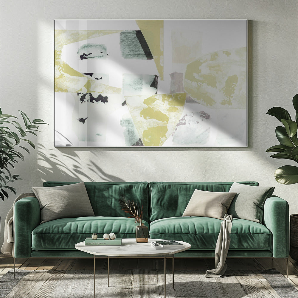 Citroengrijze geometrie | Canvas
