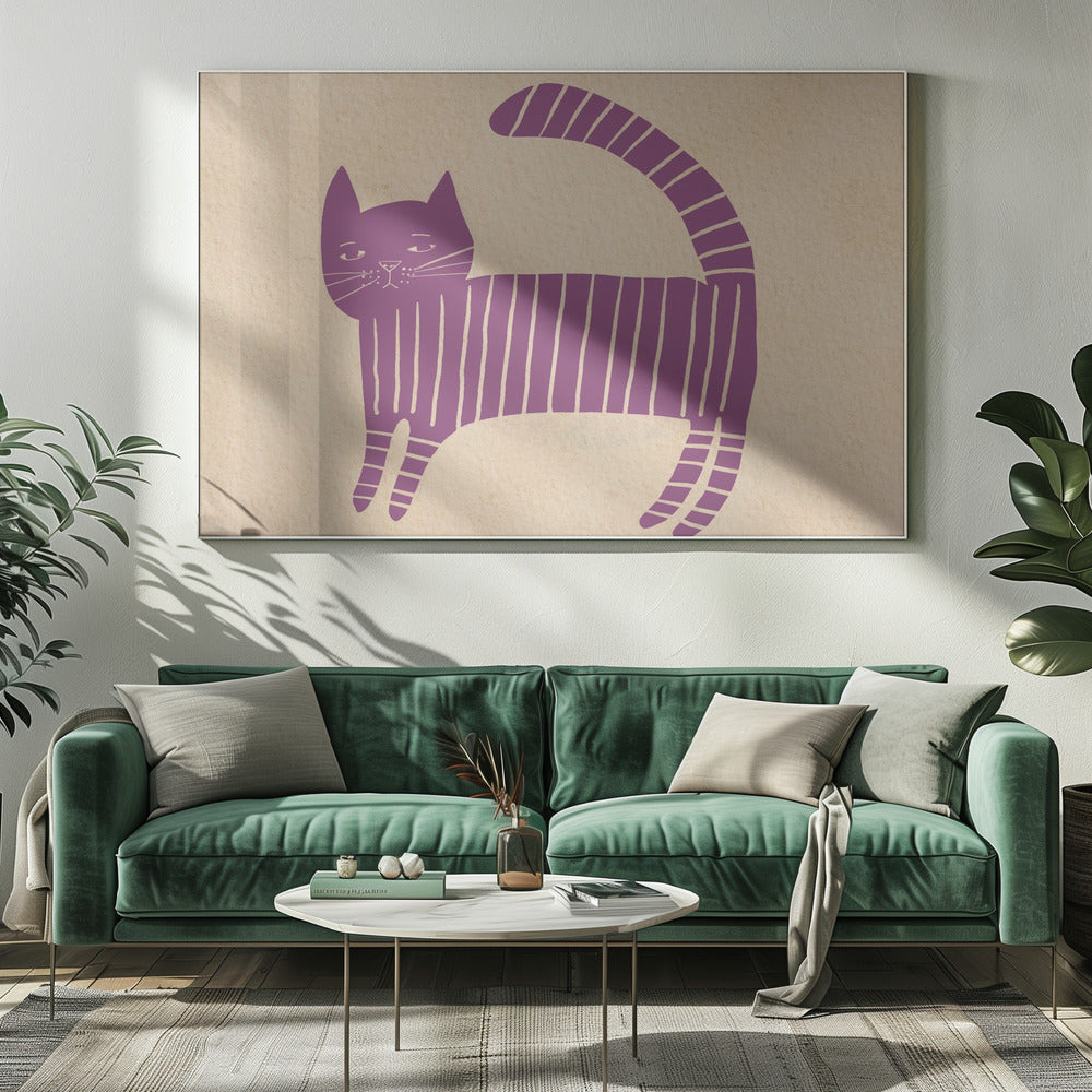 Mauve kattenkamer | Canvas