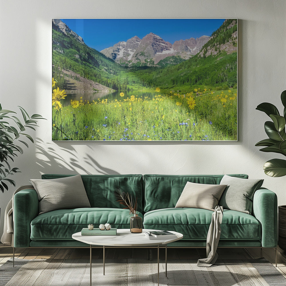Maroon Bells Wilde Bloemen | Canvas