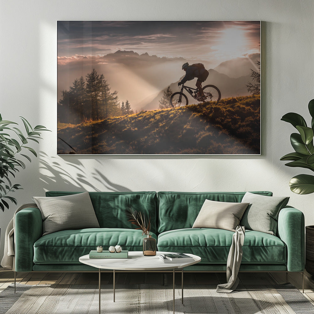 Gouden uur fietsen | Canvas