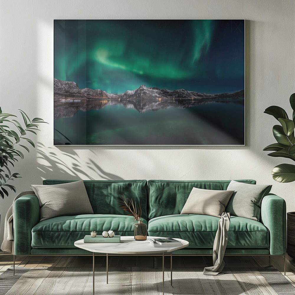 Lofoten Aurora-reflectie | Canvas