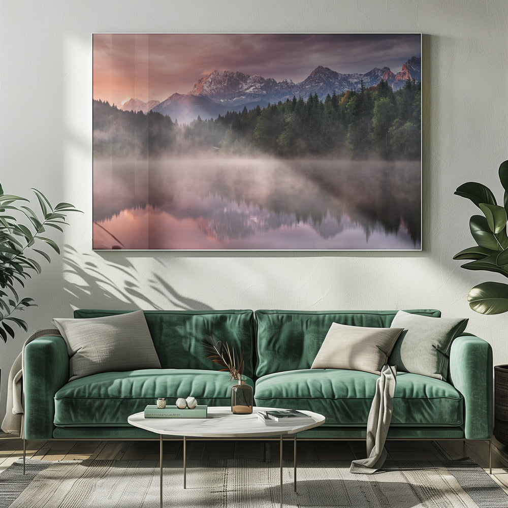 Zonsopgang bij het meer | Canvas