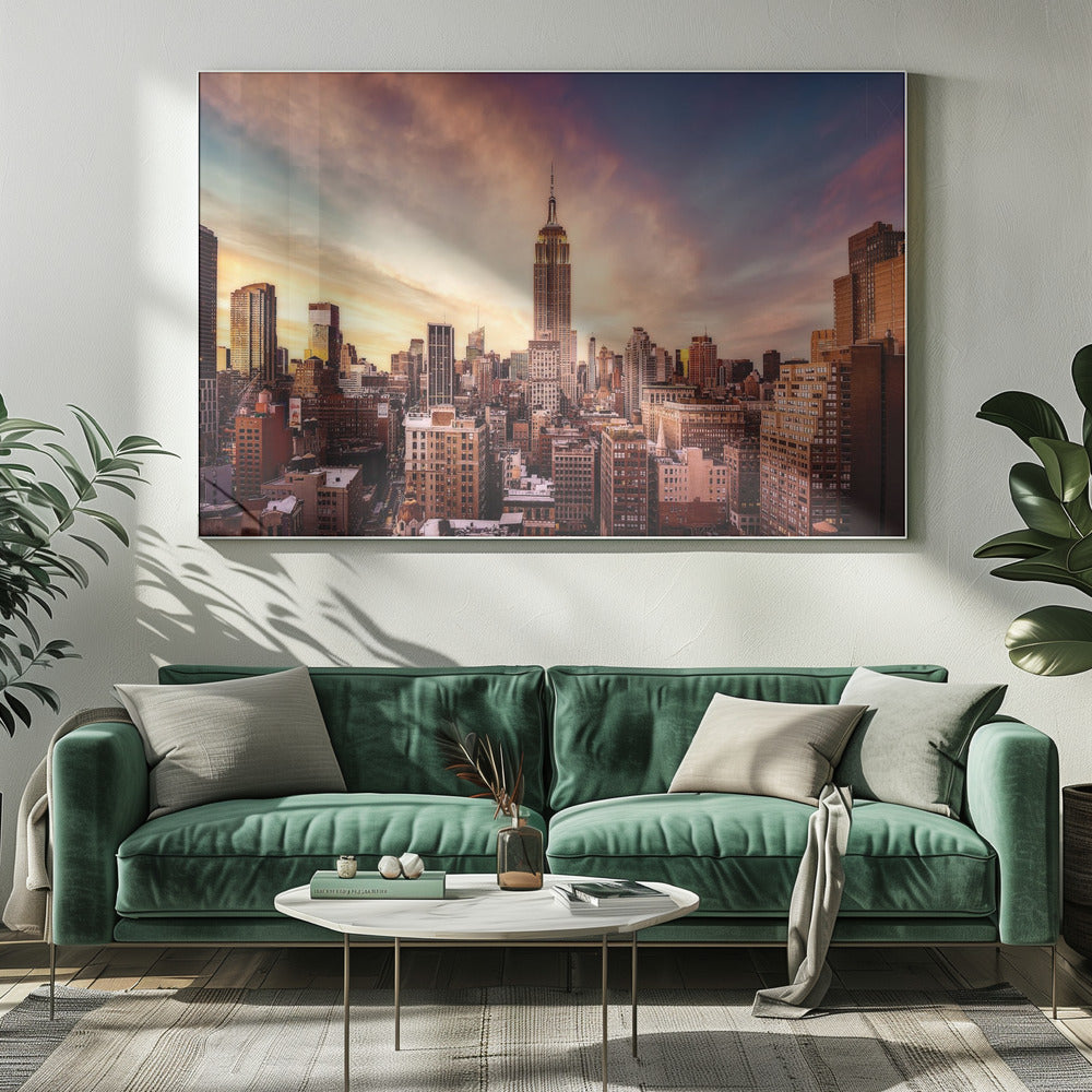 Zonsondergang in Midtown | Canvas
