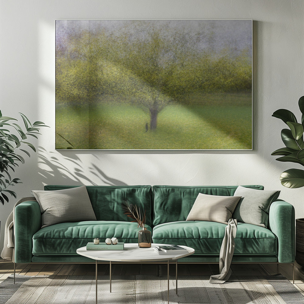 De kat bij de boom | Canvas