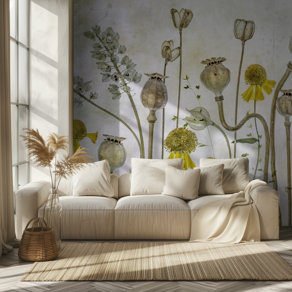 Klaprozen en Helenium | Behang