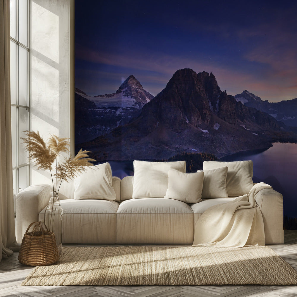 Schemering op Mount Assiniboine | Achtergrond