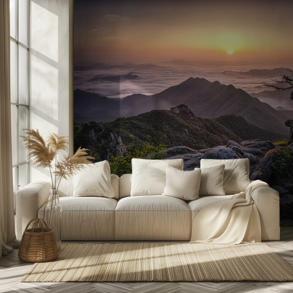 Zonsopgang op de top | Behang