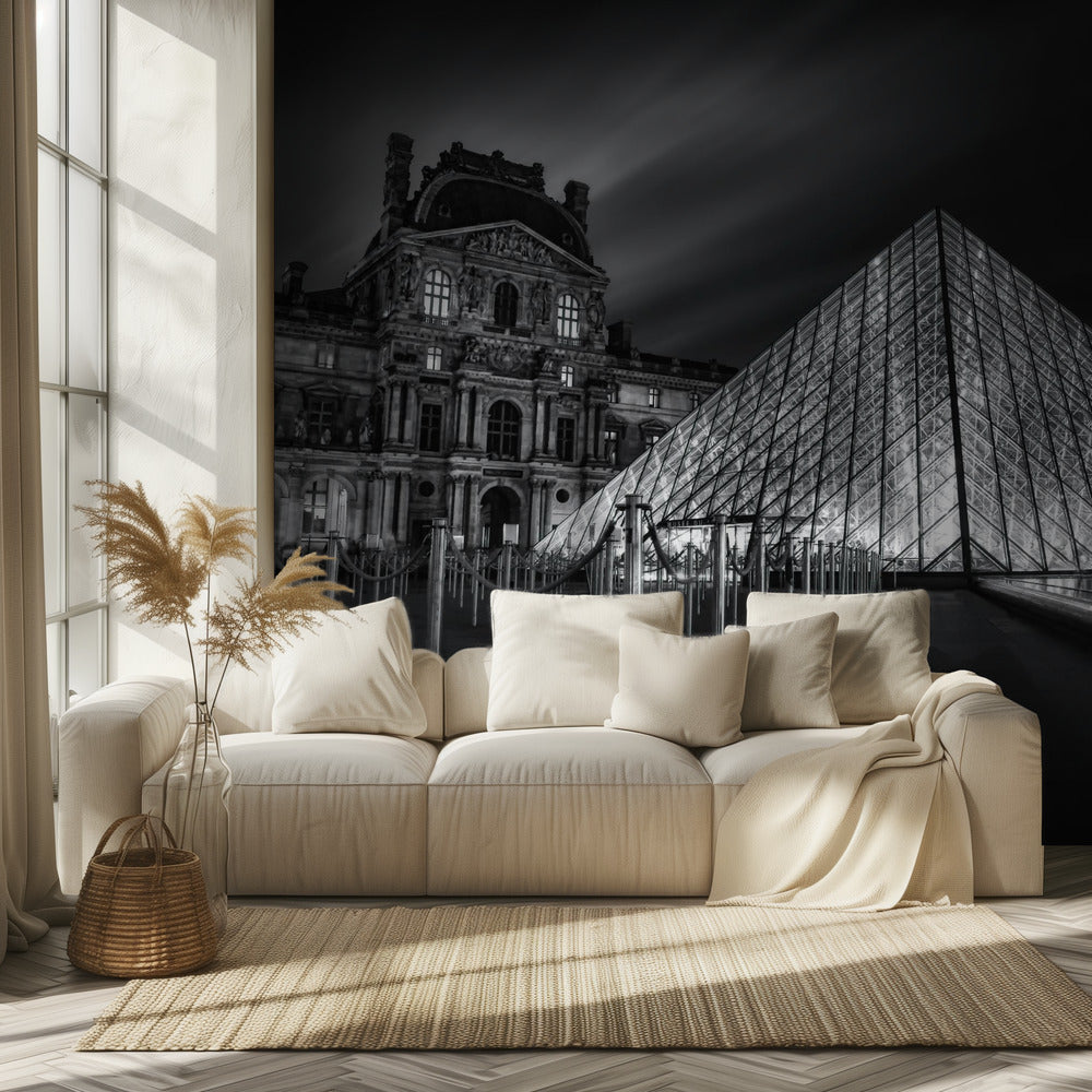 Louvre bij nacht | Behang