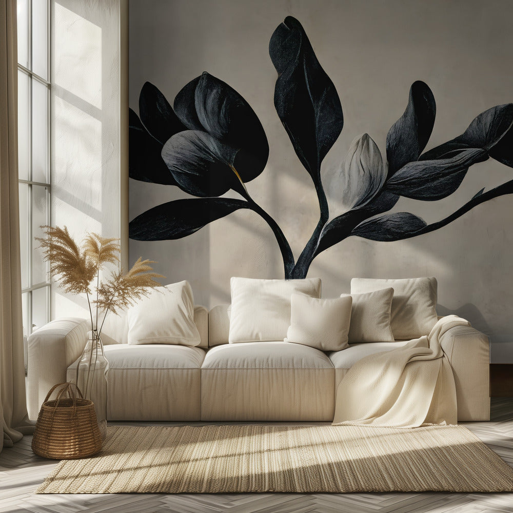 Zwarte Magnolia | Behang