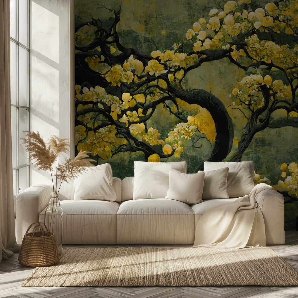 Gouden Bloesemboom | Behang